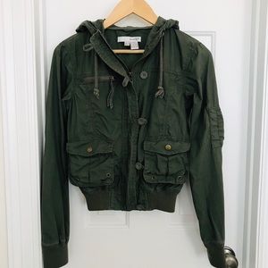Zara Cropped Military/Utility Jacket
